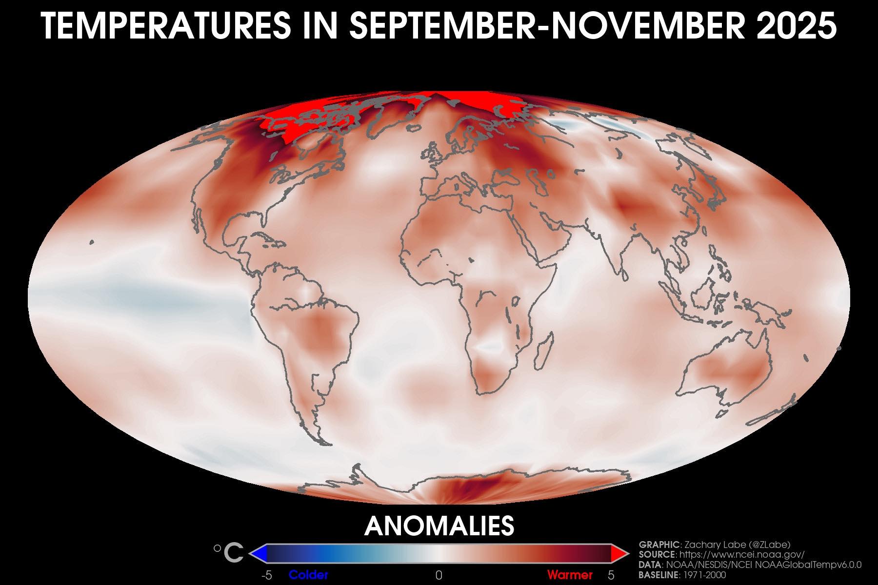 Sept-Nov 2025 Temperature Anomalies